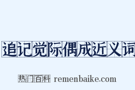追记觉际偶成近义词是什么意思的图片